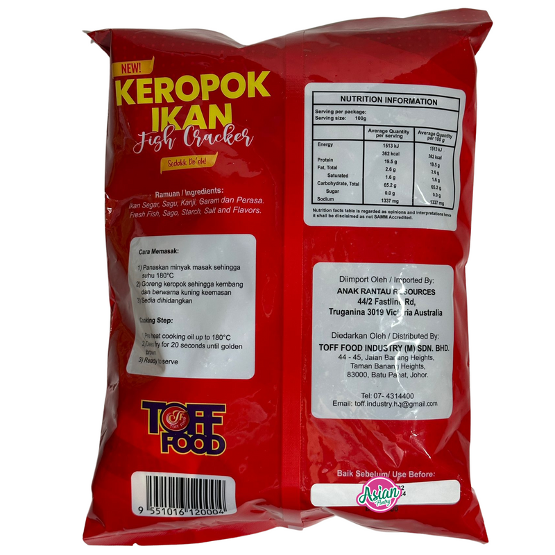 Toff Food Keropok Ikan Fish Crackers 500g