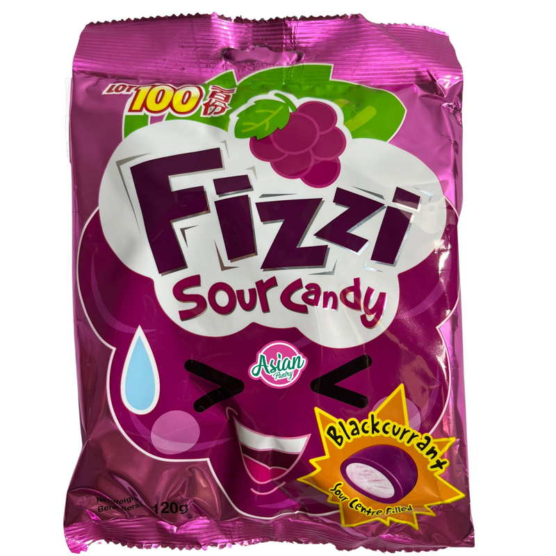 Lot 100 Fizzi Sour Candy Blackcurrant Soda 120g