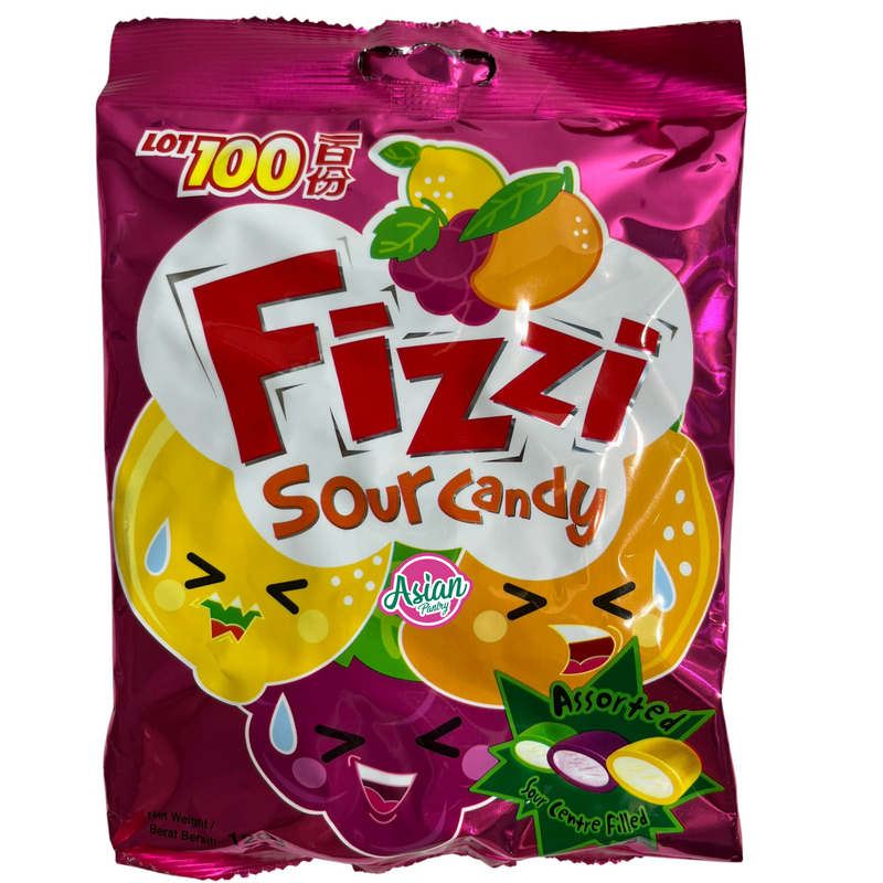 Lot 100 Fizzi Sour Candy Assorted  120g