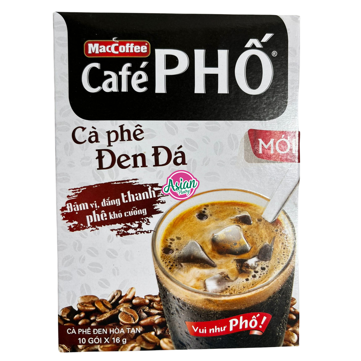 MacCoffee 2 in 1 Instant Coffee "Pho" Ca Phe Den Da 10 Sachets 160g
