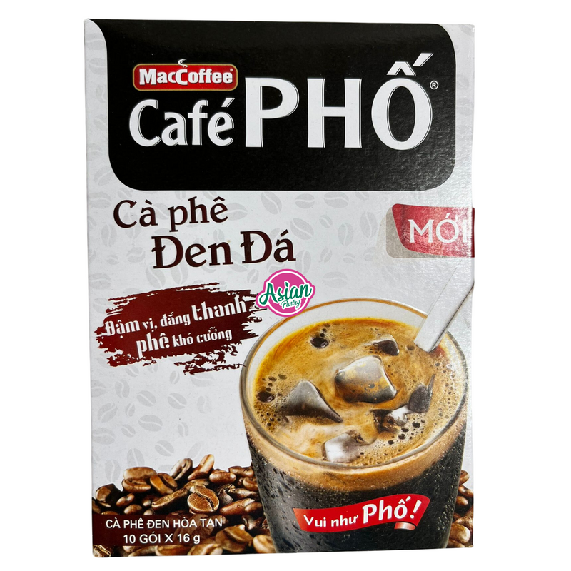 MacCoffee 2 in 1 Instant Coffee "Pho" Ca Phe Den Da 10 Sachets 160g (Best Before 5/3/24)