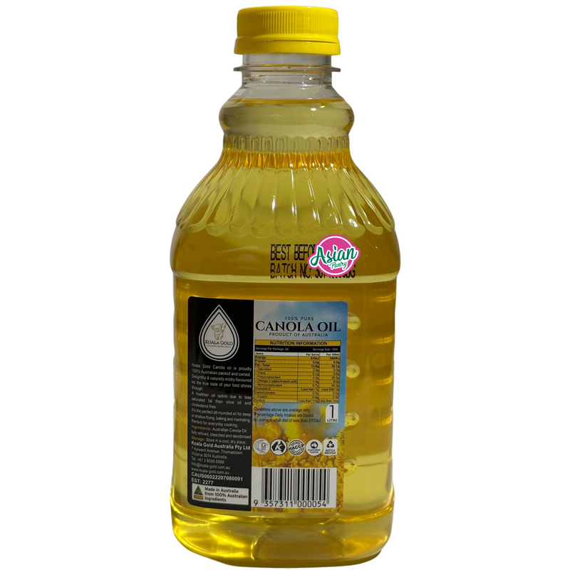 Koala Gold Canola Oil 100% Pure 1L 1000l