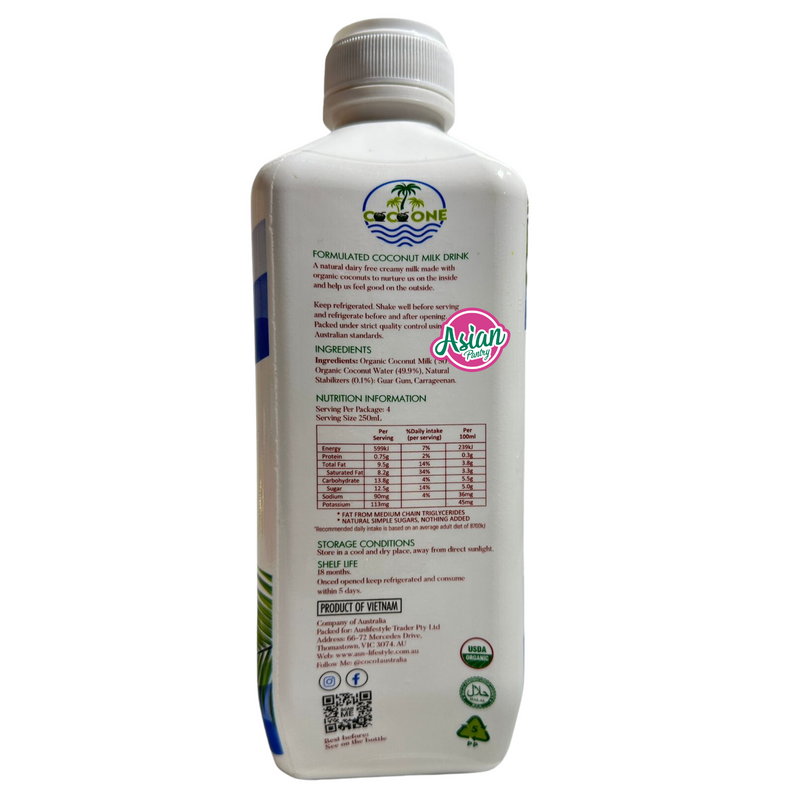 Cocoone Organic Coconut Milk 100% 1L