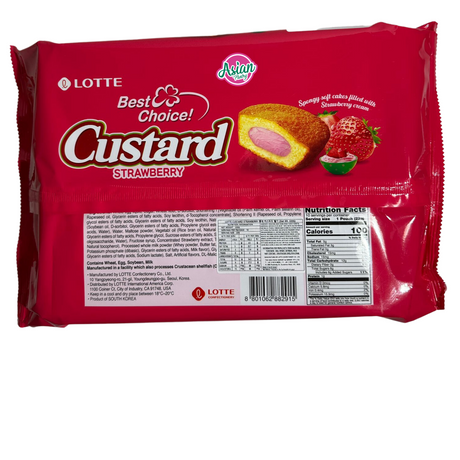 Lotte Custard Strawberry 10 Uncang 220g