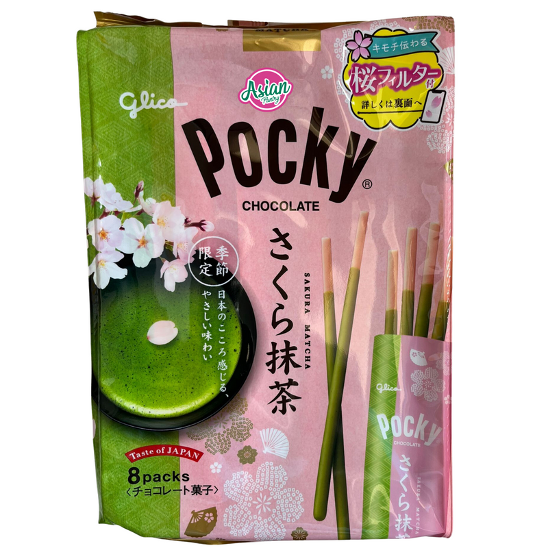 Glico Pocky Chocolate Sakura & Matcha 8P 102g