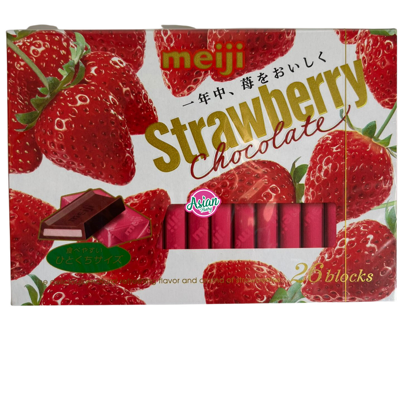Meiji Strawberry Chocolate Box Blocks 120g