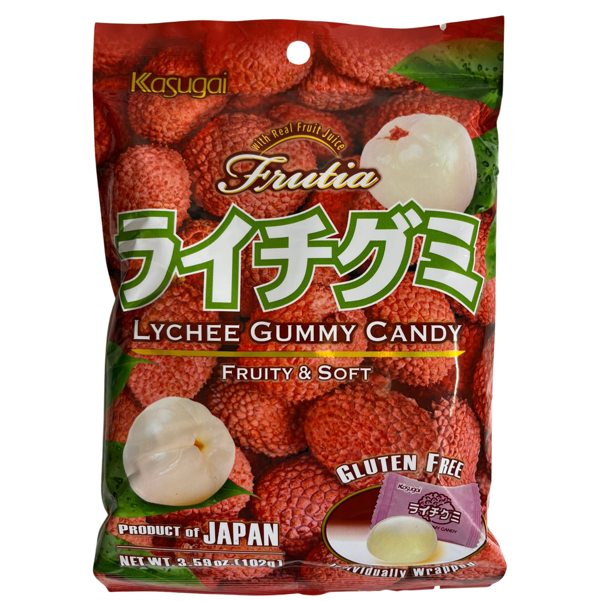Kasugai Lychee Gummy Candy 102g