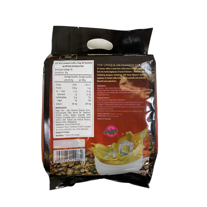 Trung Nguyen	G7 Instant Coffee Mix 3 in 1 Back